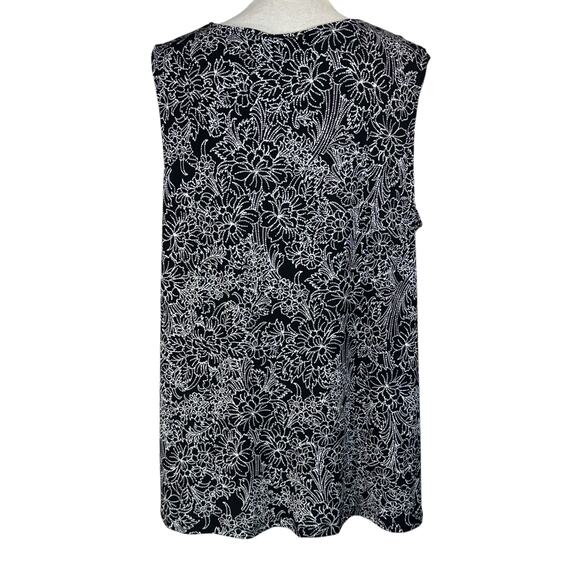 Lane Bryant 18/20 Top Floral Stretch Layered V-Neck Sleeveless Draped Accent - Picture 5 of 9